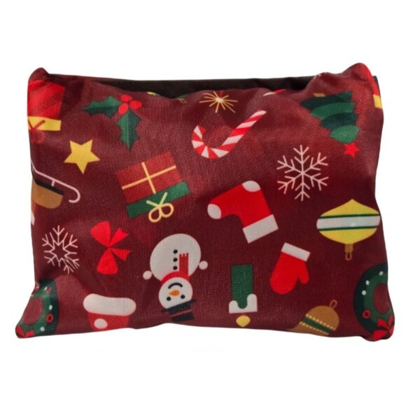 Christmas-Themed Large Foldable Lightweight Nylon Shopping Tote Shoulder Bag NEW - Picture 9 of 10